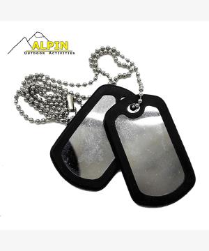 Army Tag Ανοξειδωτη αλυσιδα λαιμου (SS) + Ταμπελακι + Λαστιχο