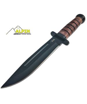 Μαχαίρι Τύπου Κa-Bar με Δερμάτινη Λαβη Alpin Outdoor