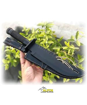 Μαχαίρι Τυπου Rambo-1095 Steel  με Δερμάτινη Θηκη Alpin