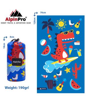Πετσέτα Παιδική Microfiber DryFast Dino L 70x120cm AlpinTec
