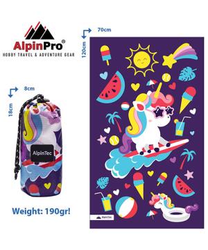 Πετσέτα Παιδική Microfiber DryFast Unicorn L 70x120cm AlpinTec
